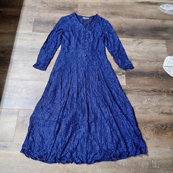 All That Jazz Vintage 1980s Lace Button Up Dress Size 9/10, Style#54244 - Picture 9 of 14